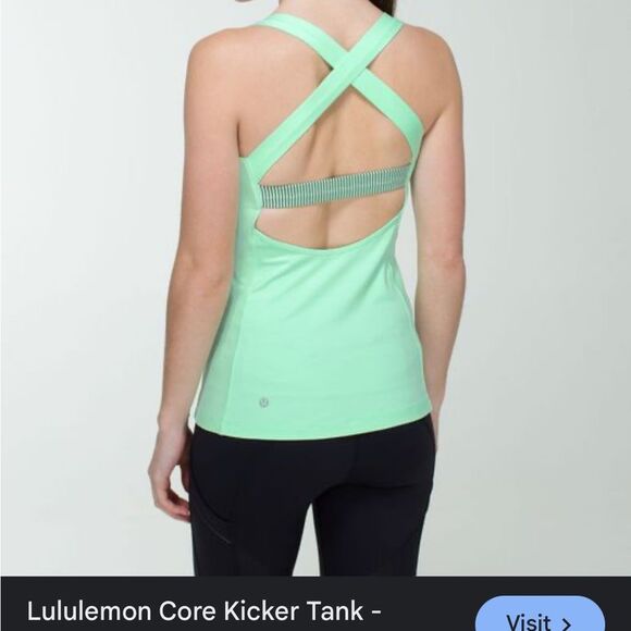 Lululemon sz 6, Core Kicker Tank, Mint Green - like new - Picture 3 of 10